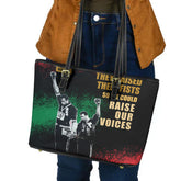 They Raised Their Fists Leather Tote Bag